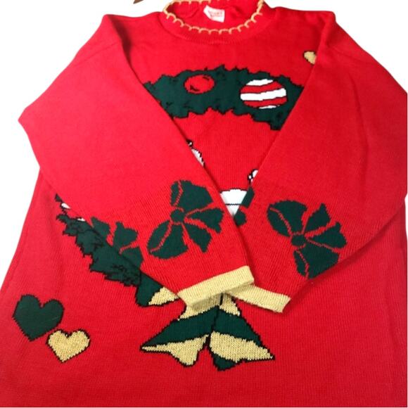 Vintage Snoopy and Friends Full Front Graphic Knit Christmas Sweater XL USA - Picture 2 of 5